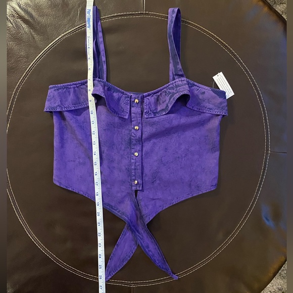 NWT🌺Mimi Chica Tie-Front Crop Top Size S Color Purple - Picture 7 of 9